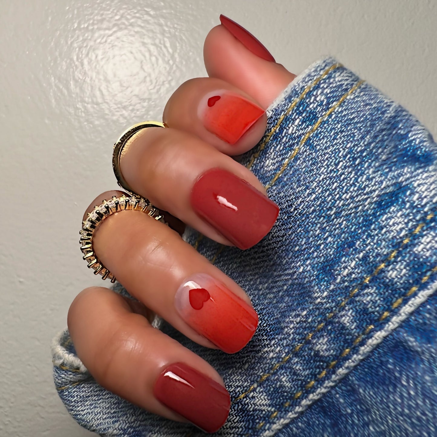 Short Square Red Press On Nails| Press On Nails| Fake Nails| False Nails| Glue On Nails | Short Press On Nails | Square Press On Nail