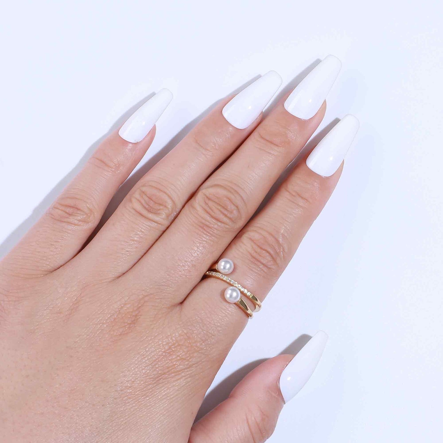 SOLID WHITE LONG COFFIN