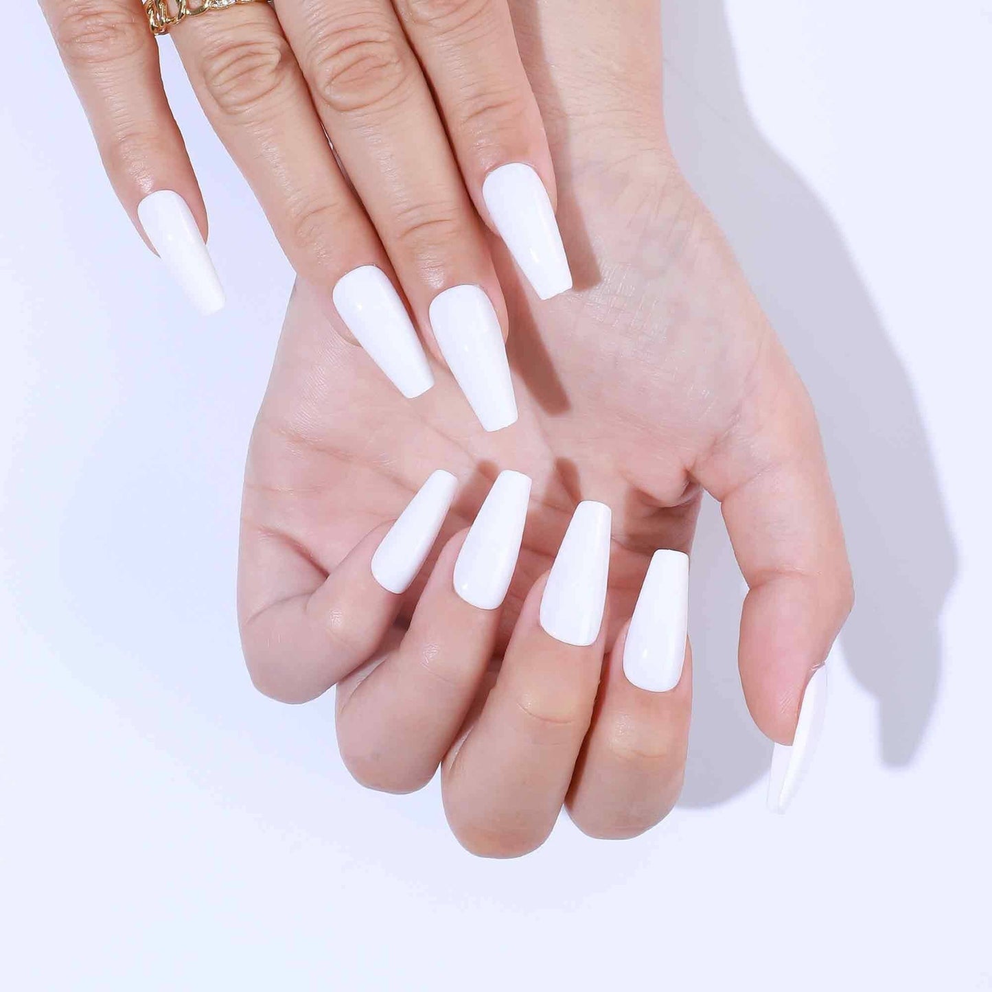 SOLID WHITE LONG COFFIN