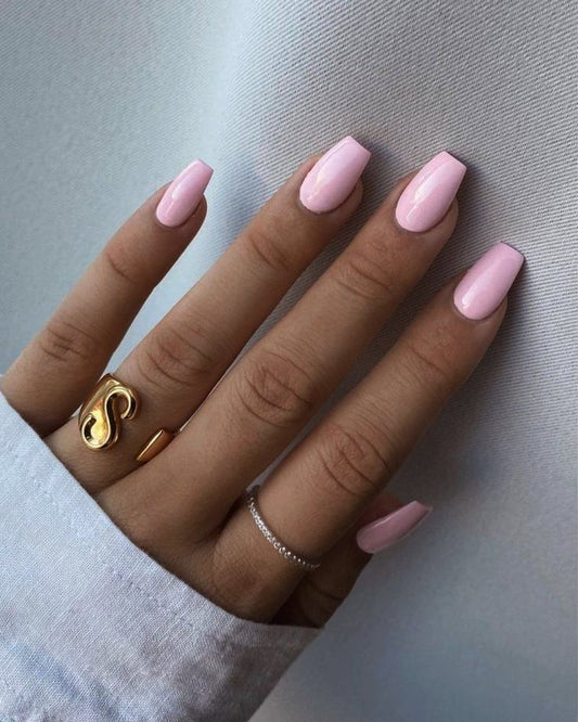 Pink Short Coffin Ballerina Press On Nails| Pink Press On Nails Short| Pink Nails Press On| Short Press On Nails| Press On Nails Short