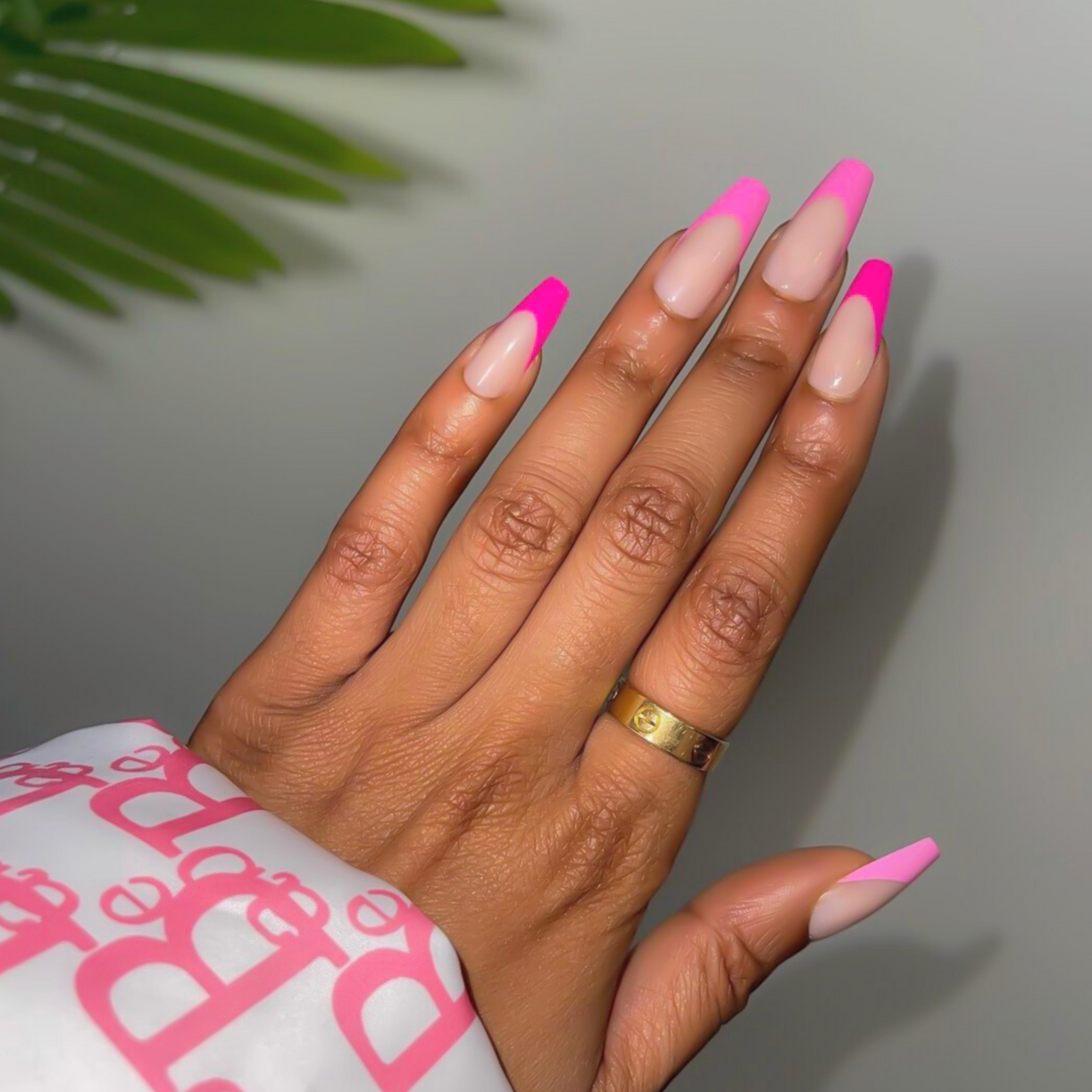 PINK OMBRE FRENCH TIPS LONG COFFIN - BHAD BARBIE