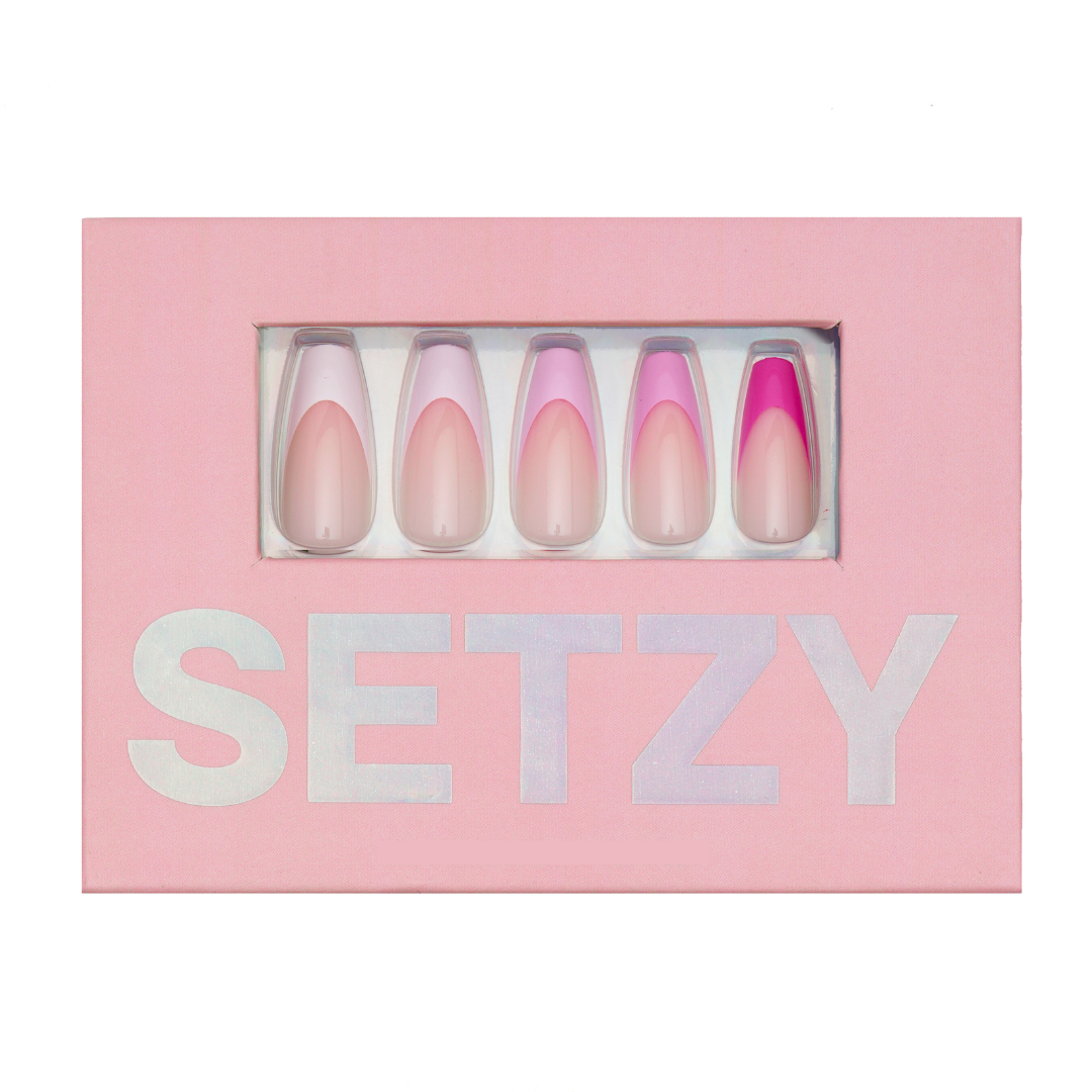 PINK OMBRE FRENCH TIPS LONG COFFIN - BHAD BARBIE