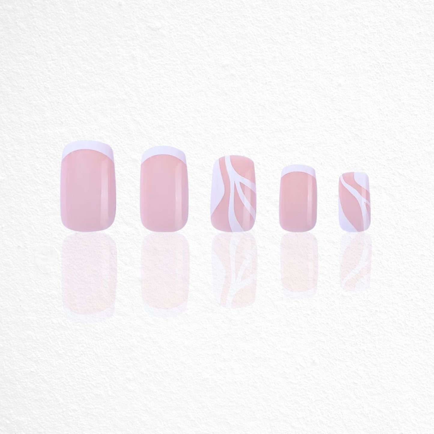 Square French With Accent Nails