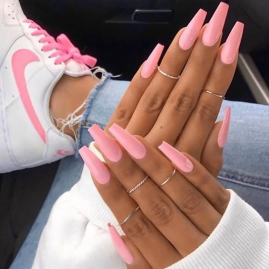 SOLID PINK EXTRA LONG COFFIN