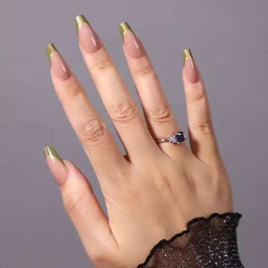 Green Gold Negative Space French