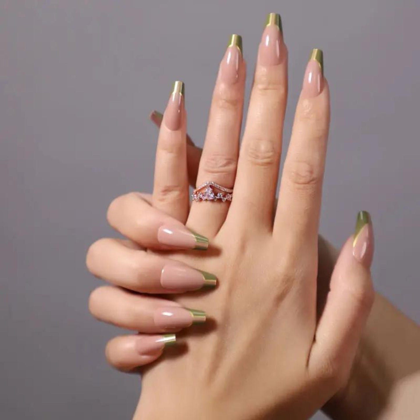 Green Gold Negative Space French