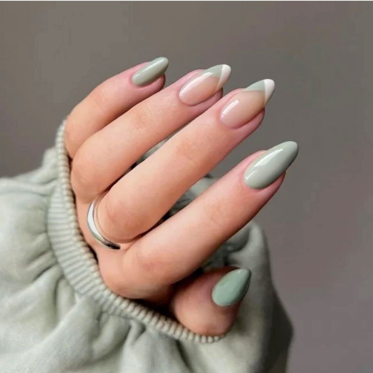 Sage Green French Tip