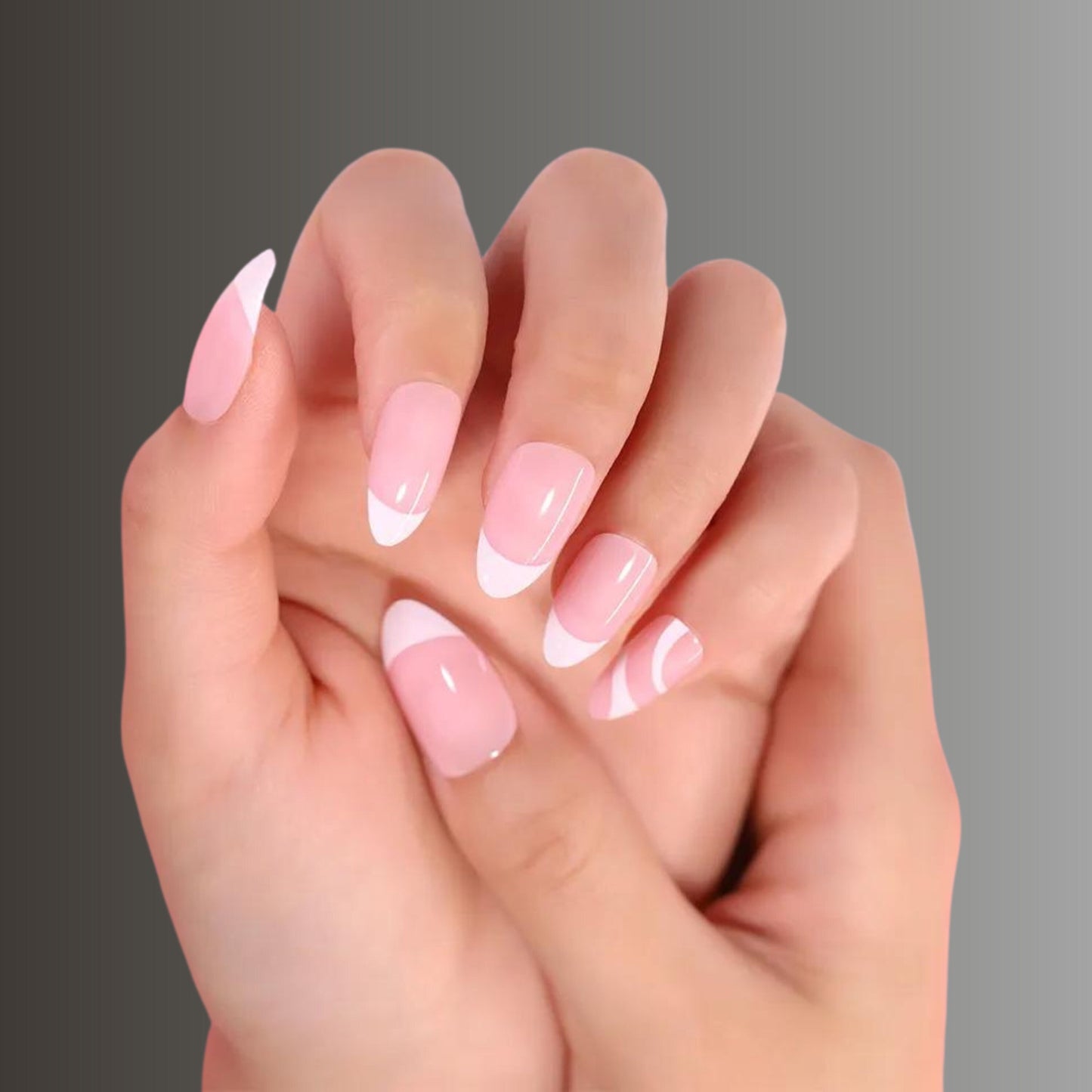 Pink and White French Tip