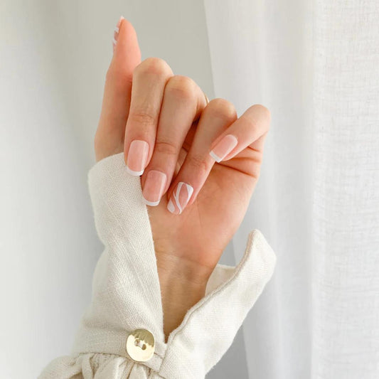 Square French With Accent Nails