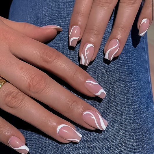 Pink White Swirl