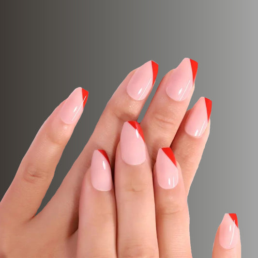 Red Angled French Tips